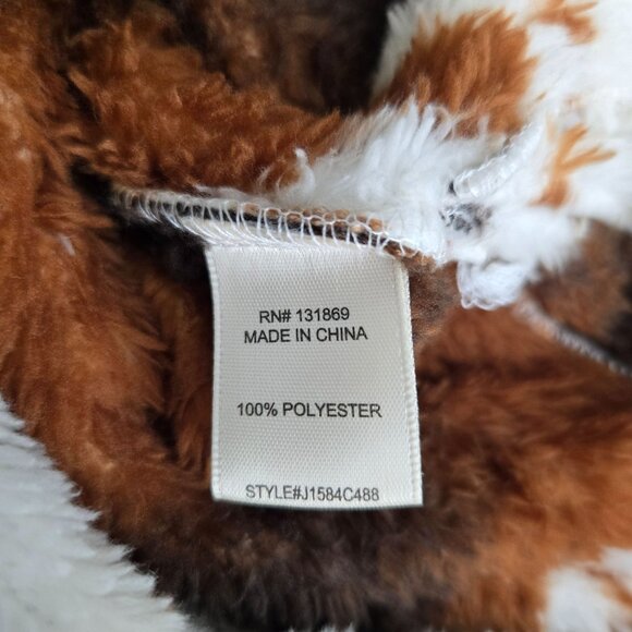 Honey and sparkle womens size small brown cow hide print button up shacket - Picture 5 of 10